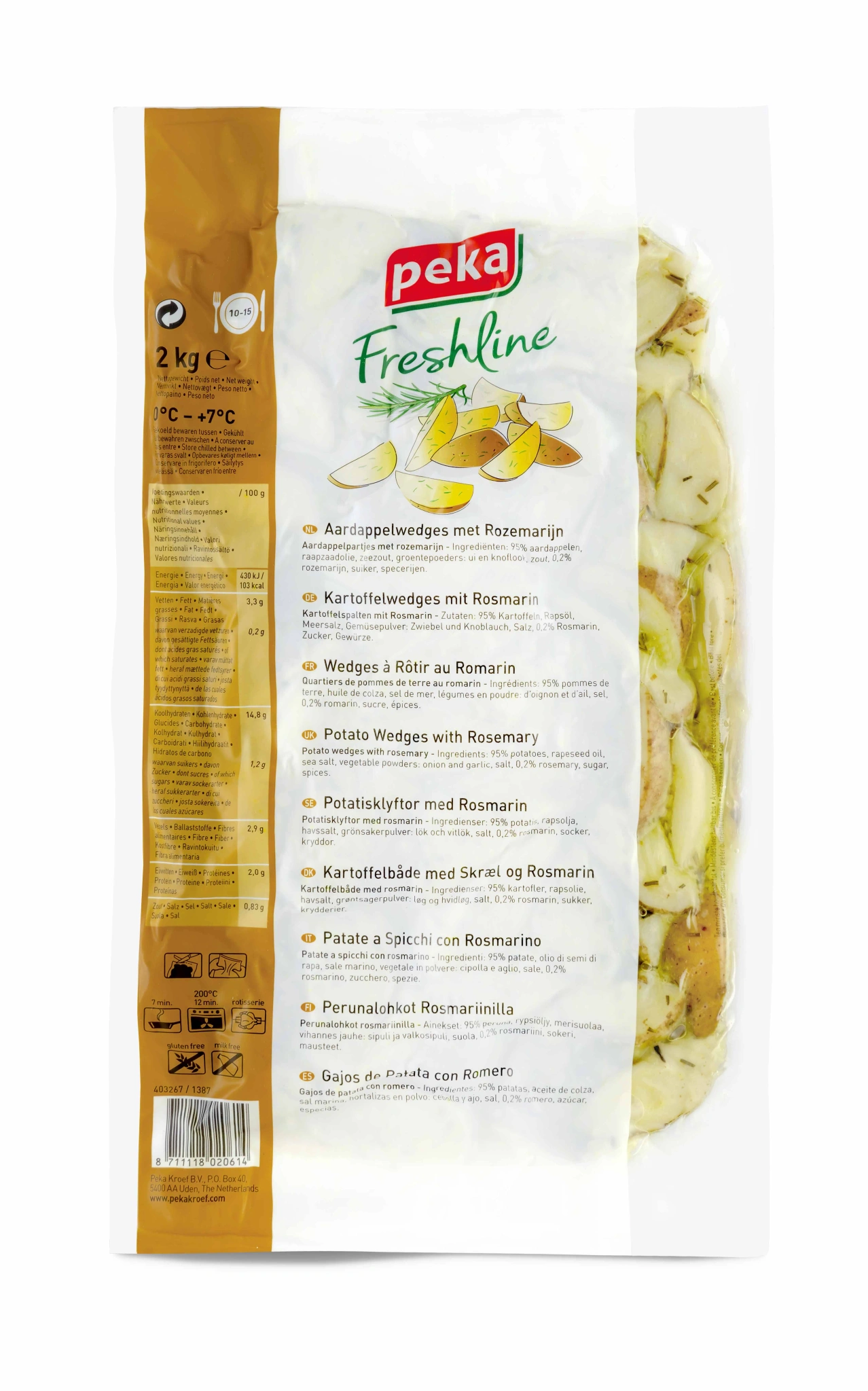 Peka Freshline Potatisklyftor med Rosmarin