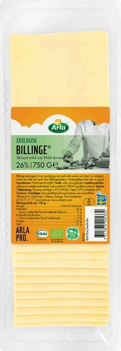 Billinge EKO skivad ost 26%