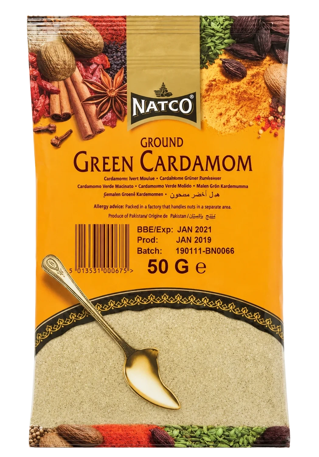 Natco Malt Grønn Kardemomme 100g