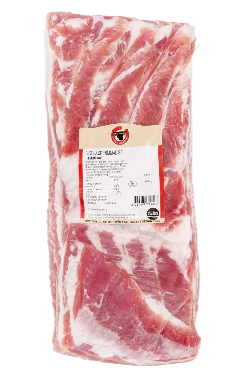 Sidfläsk hel rim m svål SE