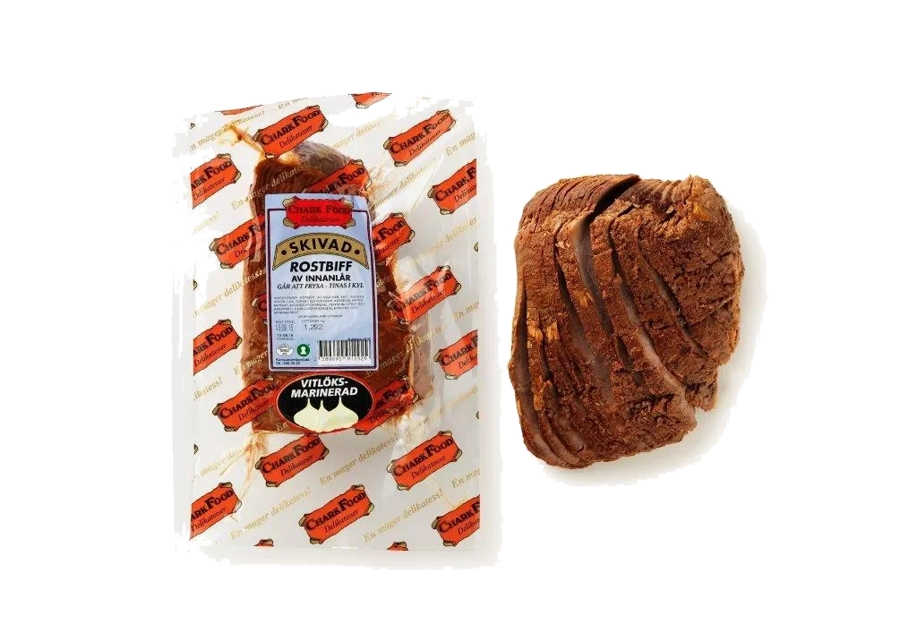 Grillad skivad rostbiff vitlök