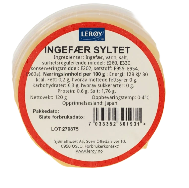 Ingefær Syltet 120g Lerøy