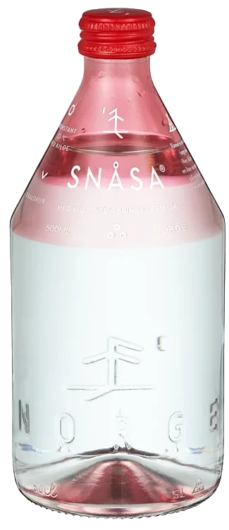 Snåsa m/bringebær smak og kullsyre glass   6x0,5l