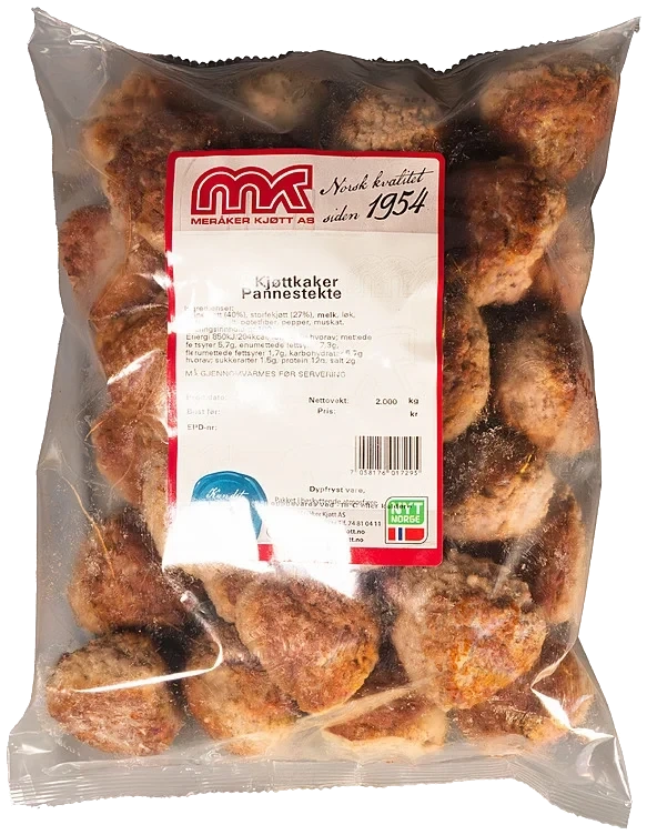 Kjøttkaker pannestekte  2kg  ( 30 stk )