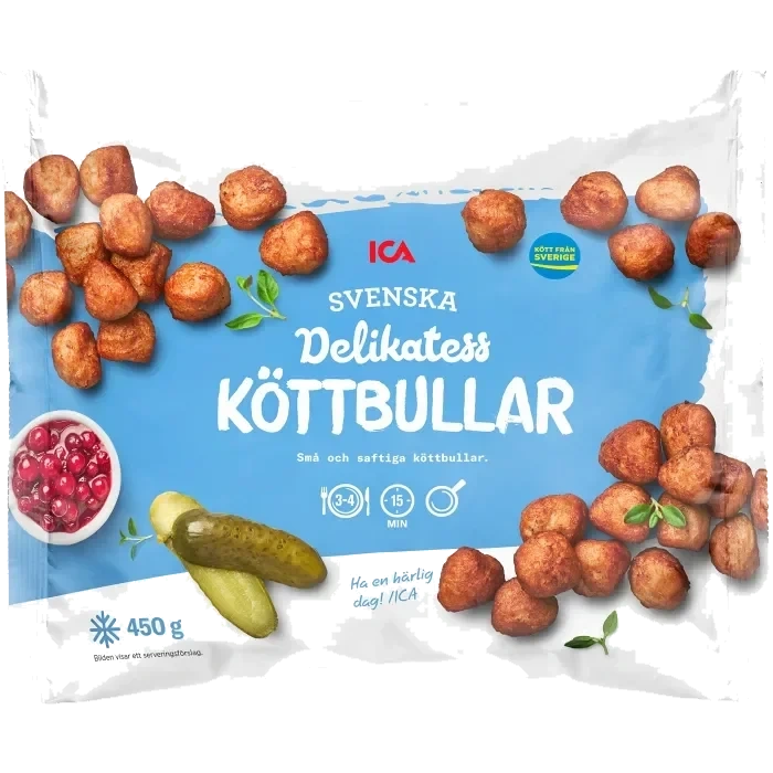 Delikatessköttbullar Svenska Frysta 450g ICA
