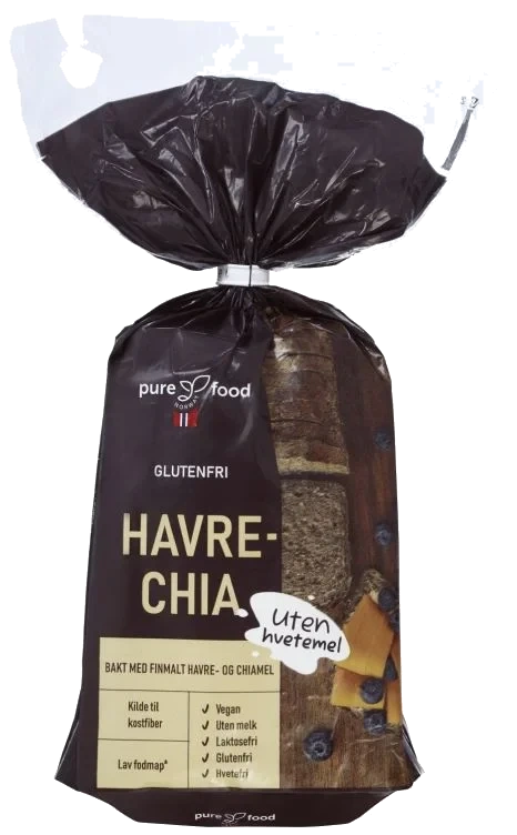 Havre-Chia Skåret glutenfri 500g Pure Food