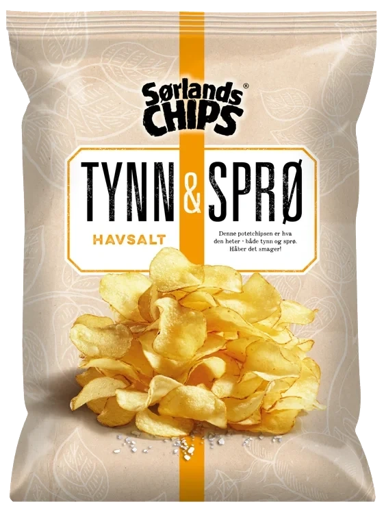 Tynn&Sprø Chips Havsalt 170g Sørlandschips