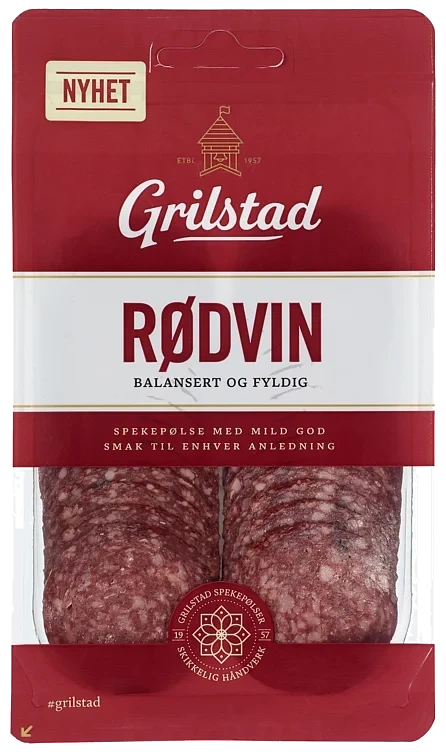 Rødvinspølse 80g Grilstad