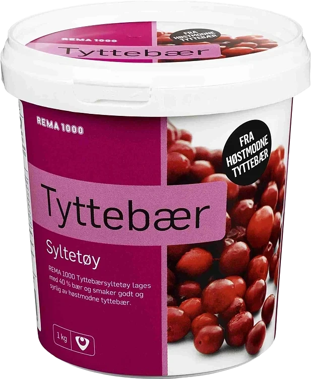 Rema 1000 tyttebærsyltetøy 1kg