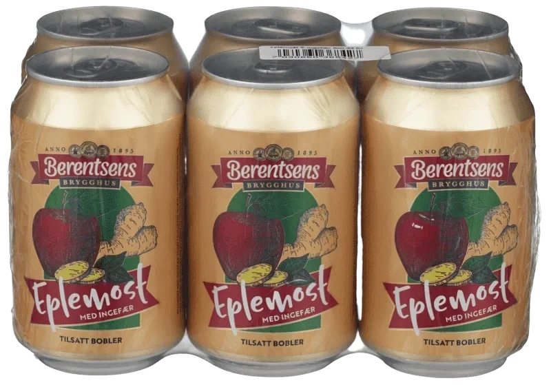 Berentsens Eplemost med Ingefær 6stk x 0,33l, 1,98l