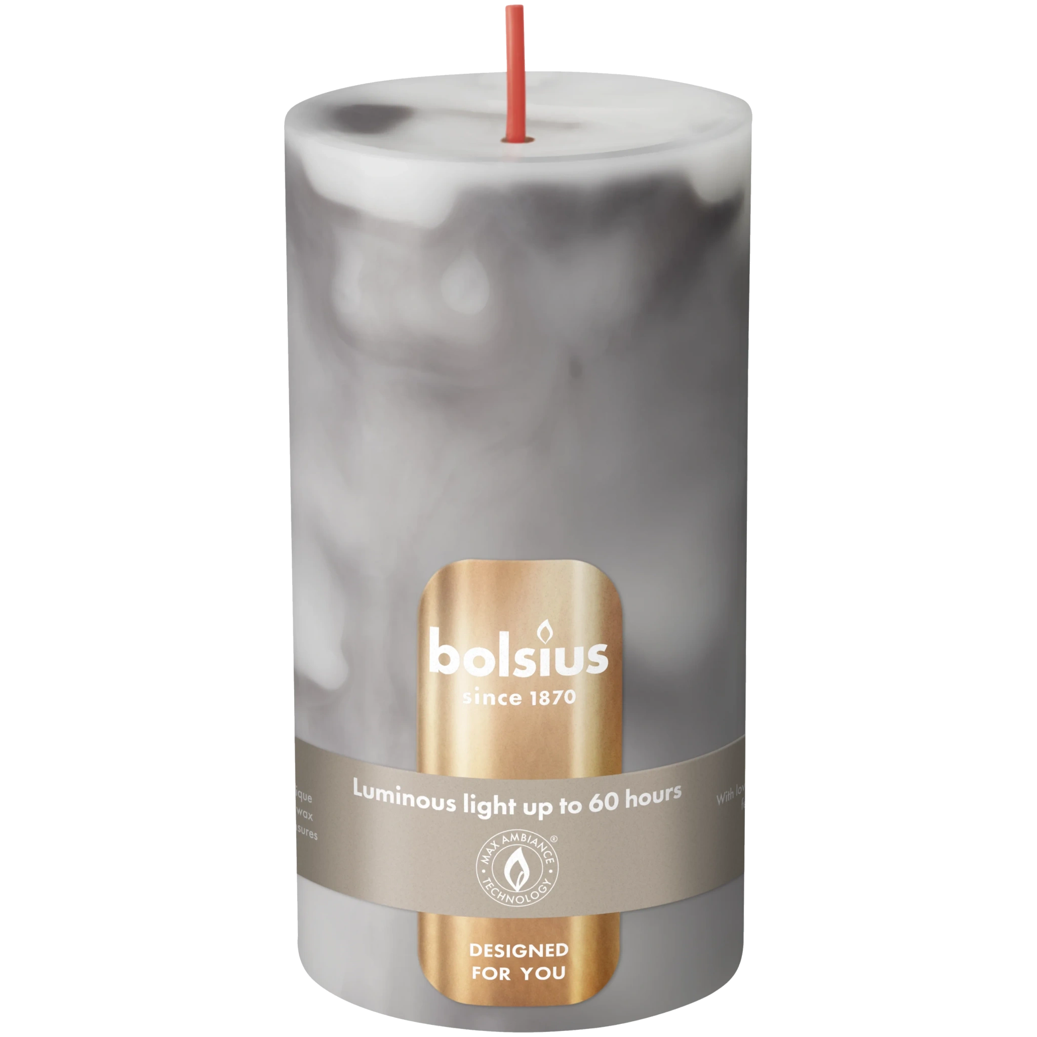 Blockljus Carrara Grey 13 cm