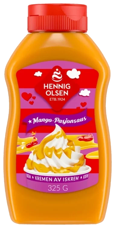 Mango- Pasjonsaus 325g Hennig-Olsen Is