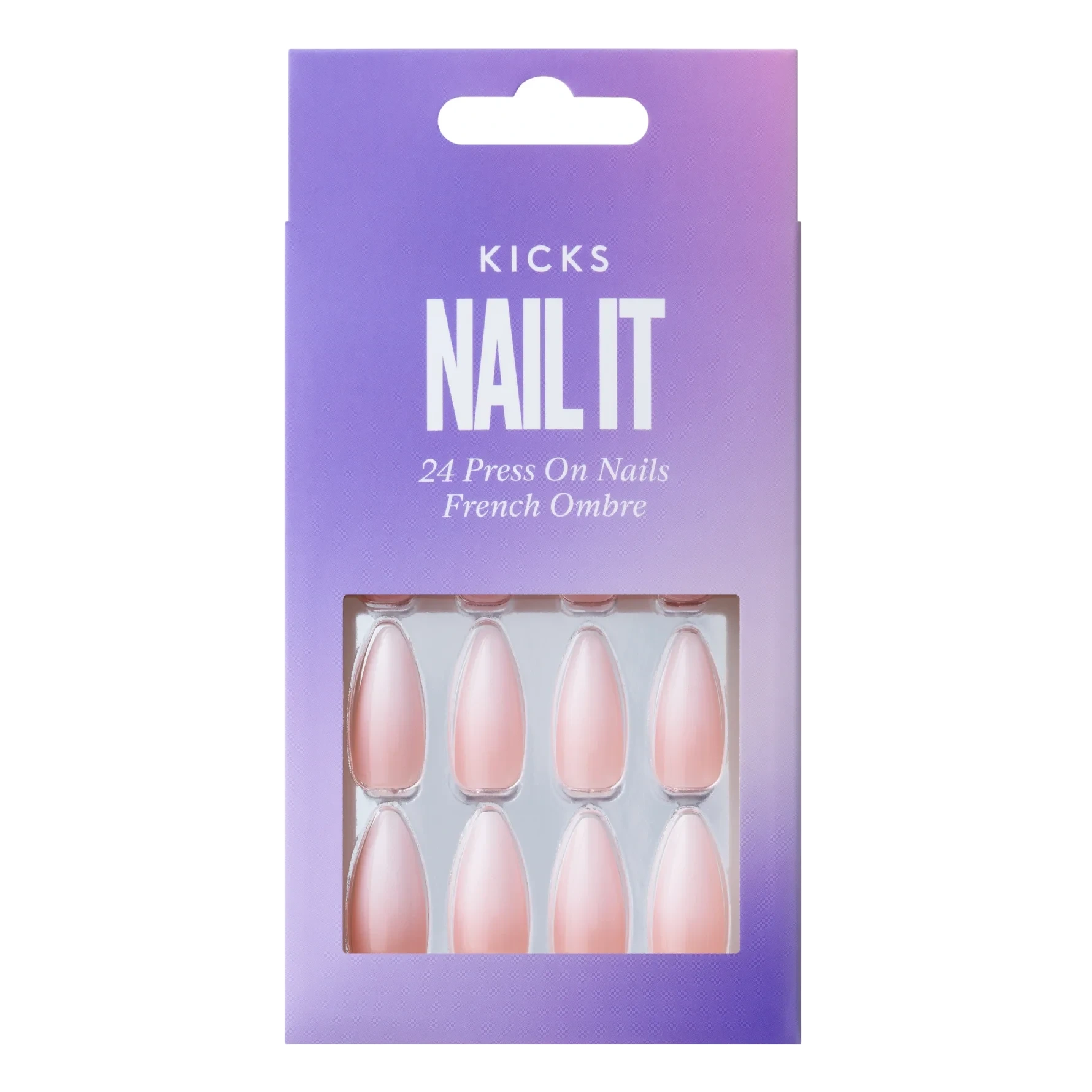 KICKS Beauty Press On Nails Soft French Ombre Ombre Pink