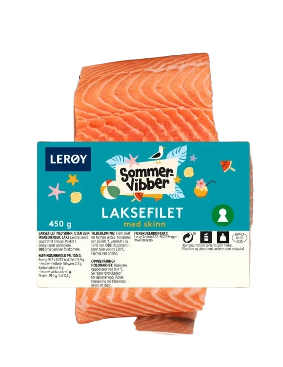 Laksefilet m/Skinn 450g Sommervibber