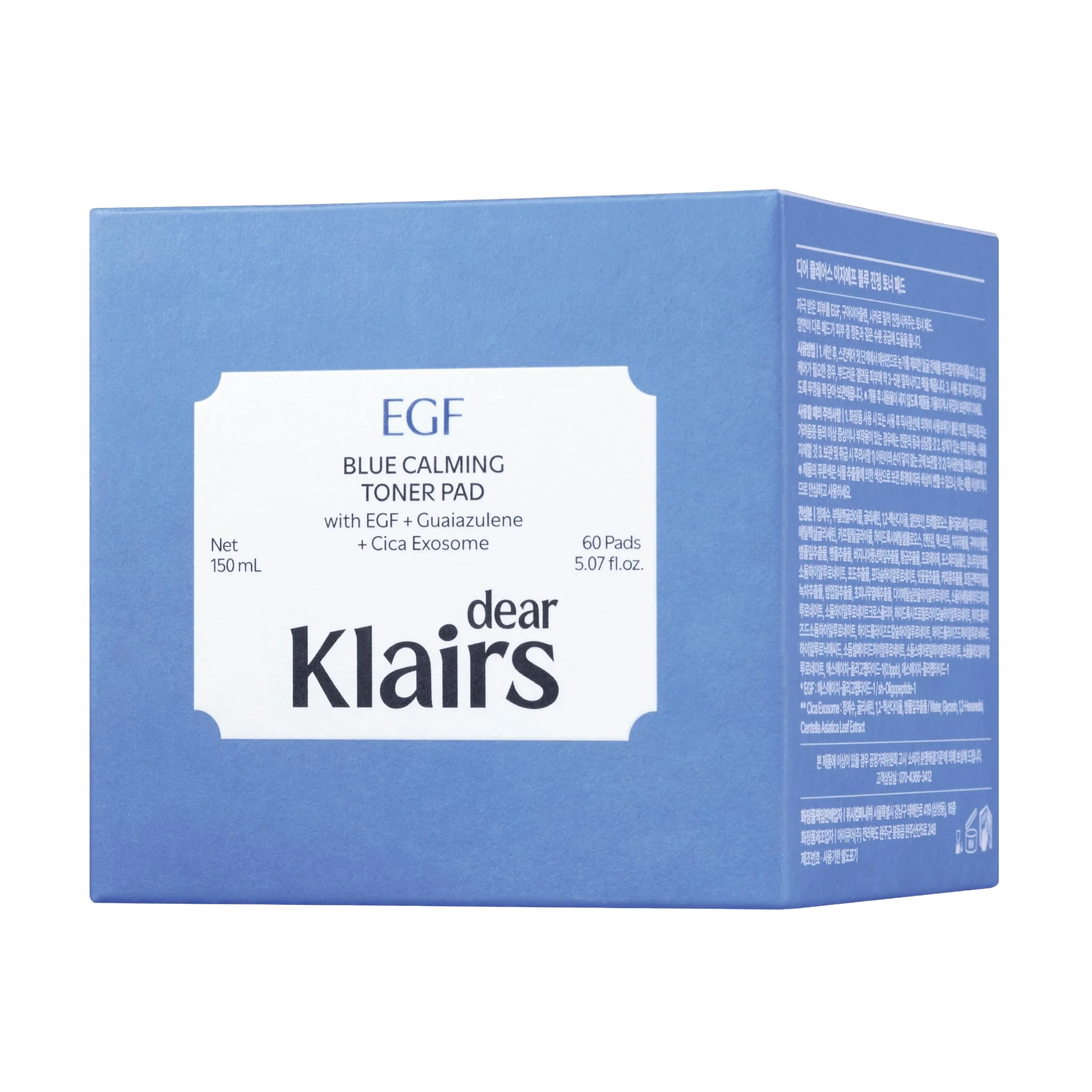 Klairs EGF Blue Calming Toner Pad, 60 stk.