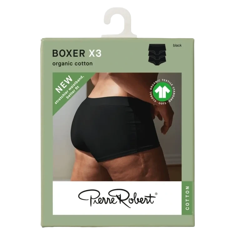 Boxer Cotton Black M Pierre Robert
