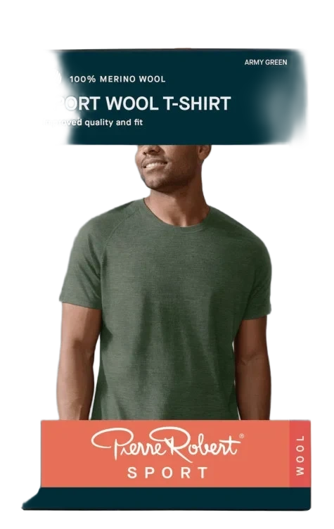 Wool T-Shirt Men Army Green Xxl Pierre-Robert
