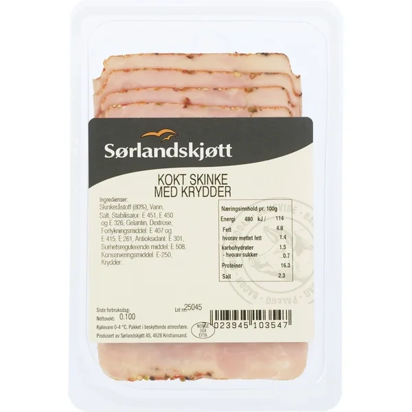 Kokt skinke m/krydder 100g