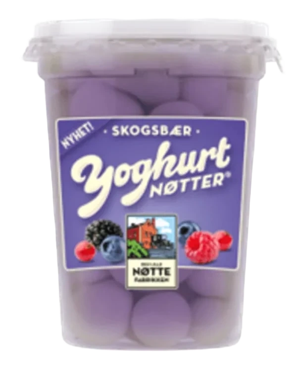 Yoghurtnøtter Skogsbær 120g Den Lille Nøttef