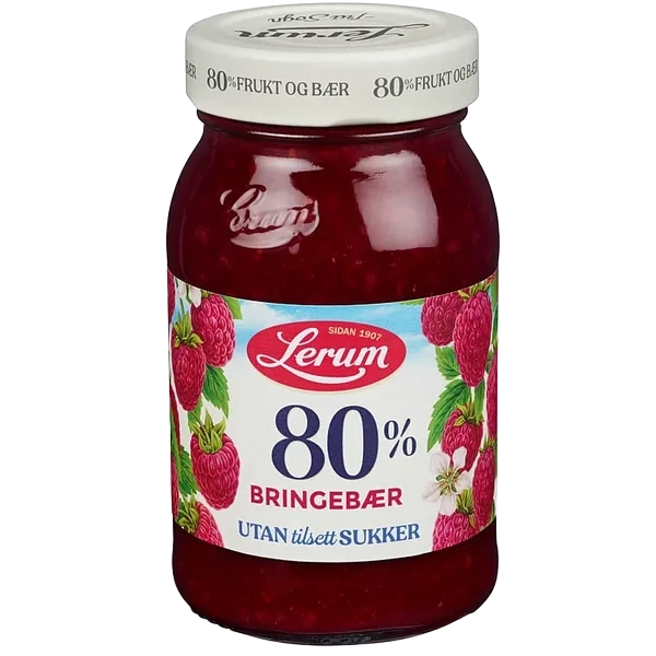 Bringebærsyltetøy u/Sukker 330g Lerum