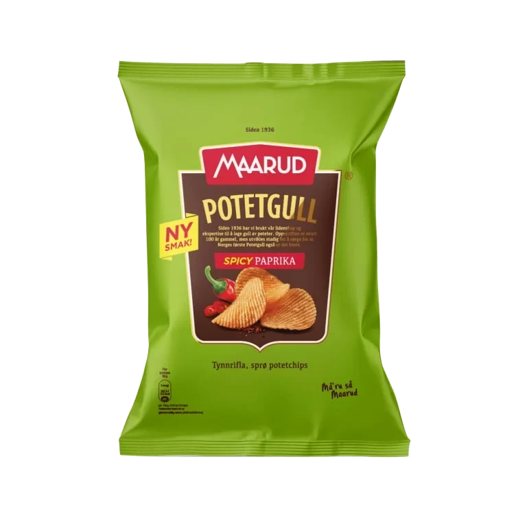 Potetgull Spicy Paprika 200g Maarud