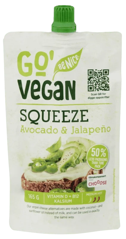 Go'Vegan Squeeze Avocado & Jalapeno 165g