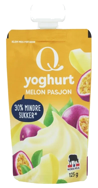 Q frokostyoghurt melon og pasjonsfrukt  125g