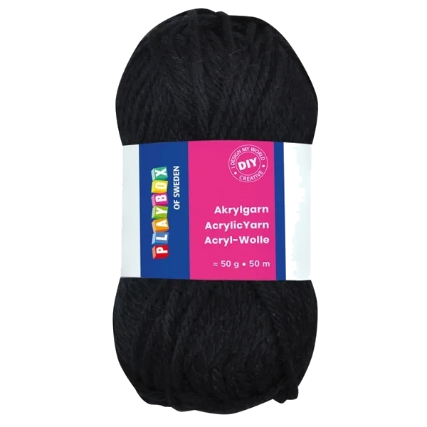 Akrylgarn 50 G Svart