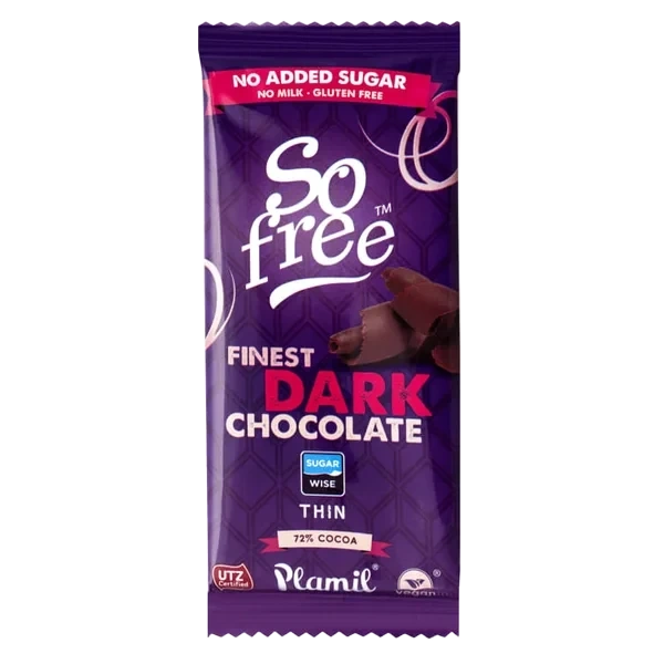 Sofree Sjokolade Mørk 72% U/melk & Sukker