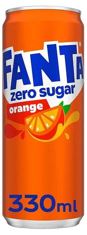 Fanta Appelsin u/Sukker 0,33l boks
