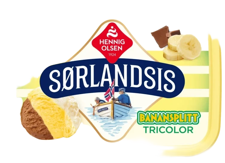 Sørlandsis Banansplitt 1,2l Hennig-Olsen Is