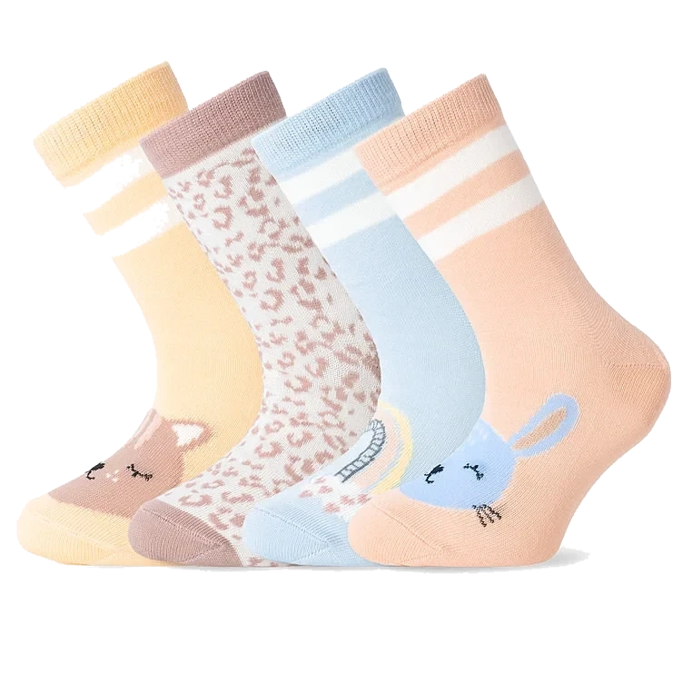 Basic Socks X4 Leo/rainbow/dot 33-36