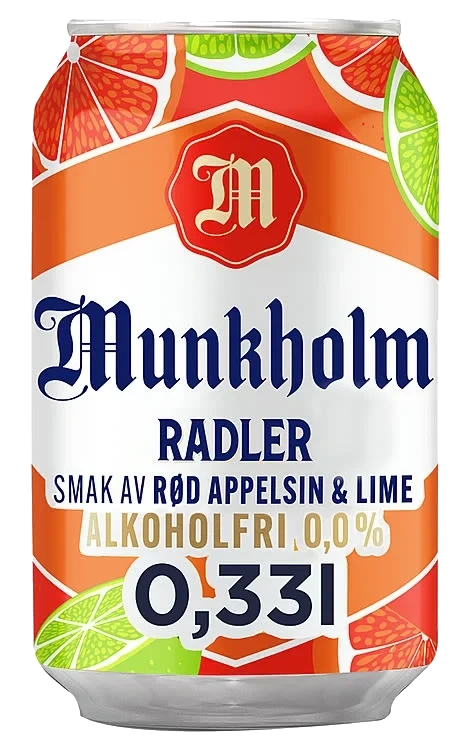 Munkholm Radler Rød Appelsin&Lime 0,33l boks