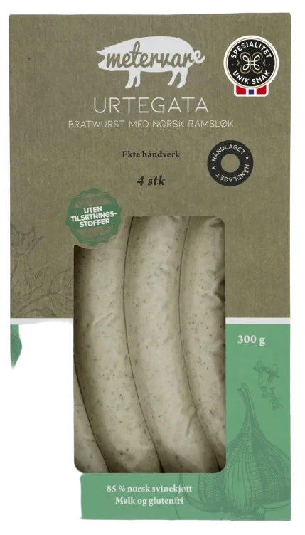 Urtegata - Kokt Bratwurst med Ramsløk