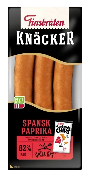 Knacker Paprika 225g Finsbråten