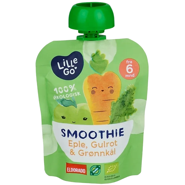 Smoothie Eple/gulrot/grønnkål 90g Lillego