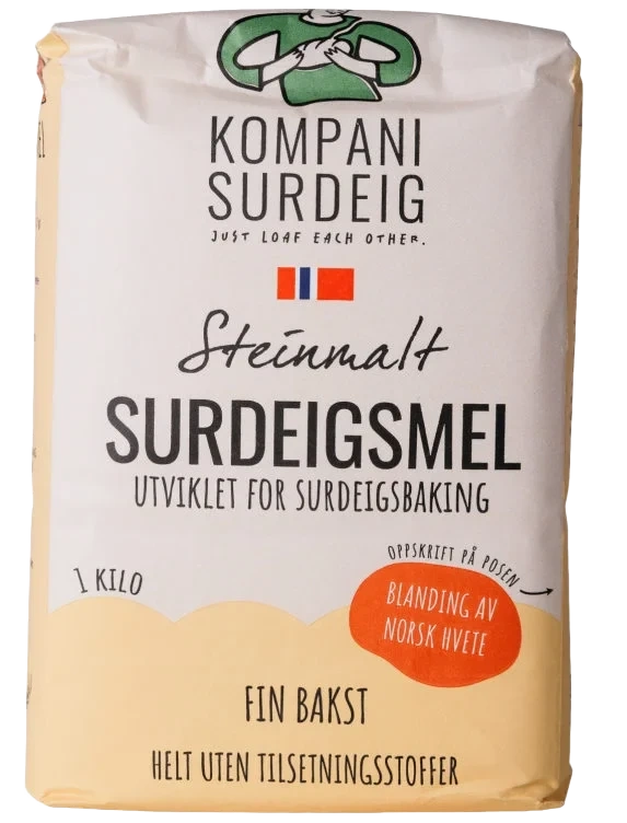 Surdeigsmel Steinmalt 1kg Kompani Surdeig