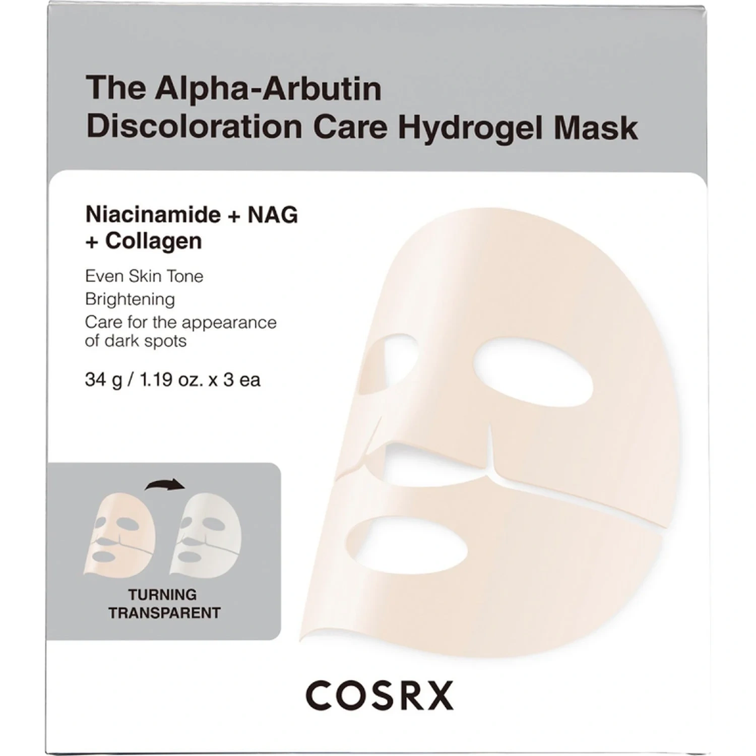 COSRX The Alpha-Arbutin Discoloration Care Hydrogel Mask 3 pcs