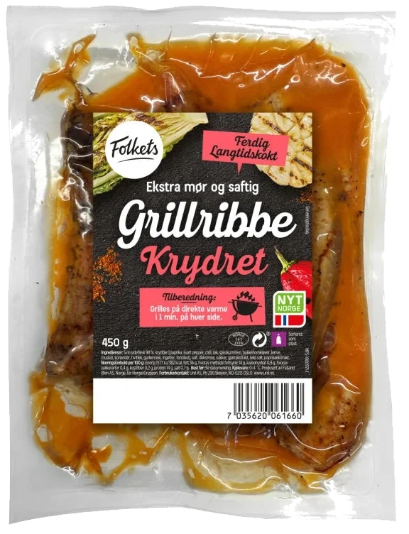 Svin Grillribbe Krydret Sous Vide 450g Folkets