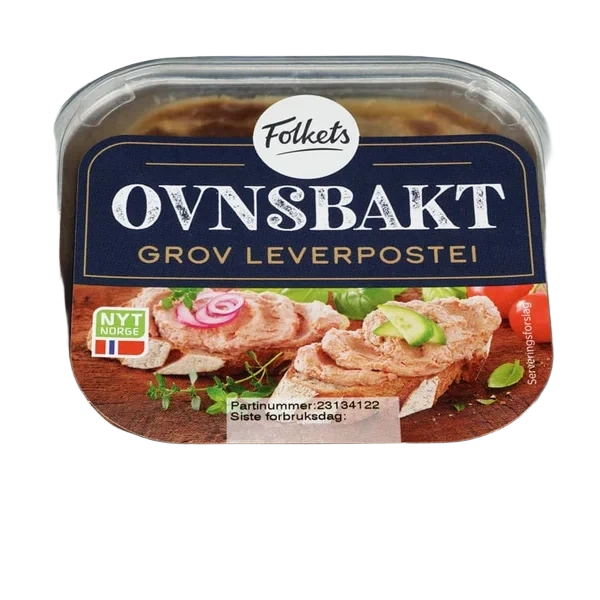 Leverpostei Grov Ovnsbakt 185g Folkets