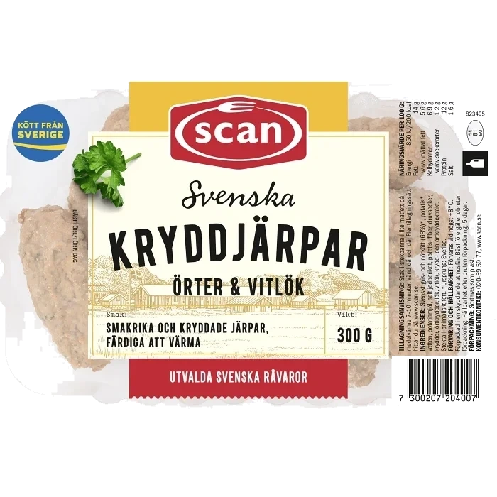 Kryddjärpar Örter Vitlök Stekta 300g Scan