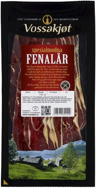 Eldhusrøykt Fenalår 100g Vossakjøt