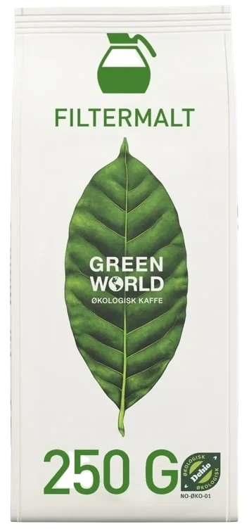 Green World Kaffe Økologisk Filtermalt 250g
