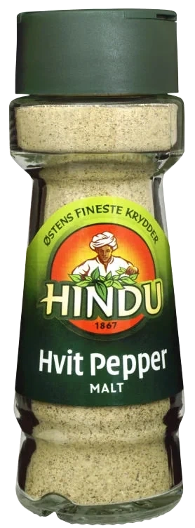 Pepper Hvit Malt Glass Hindu