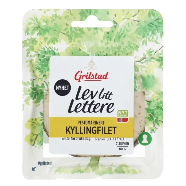 Grilstad Kyllingfilet Pesto Litt Lettere 80g