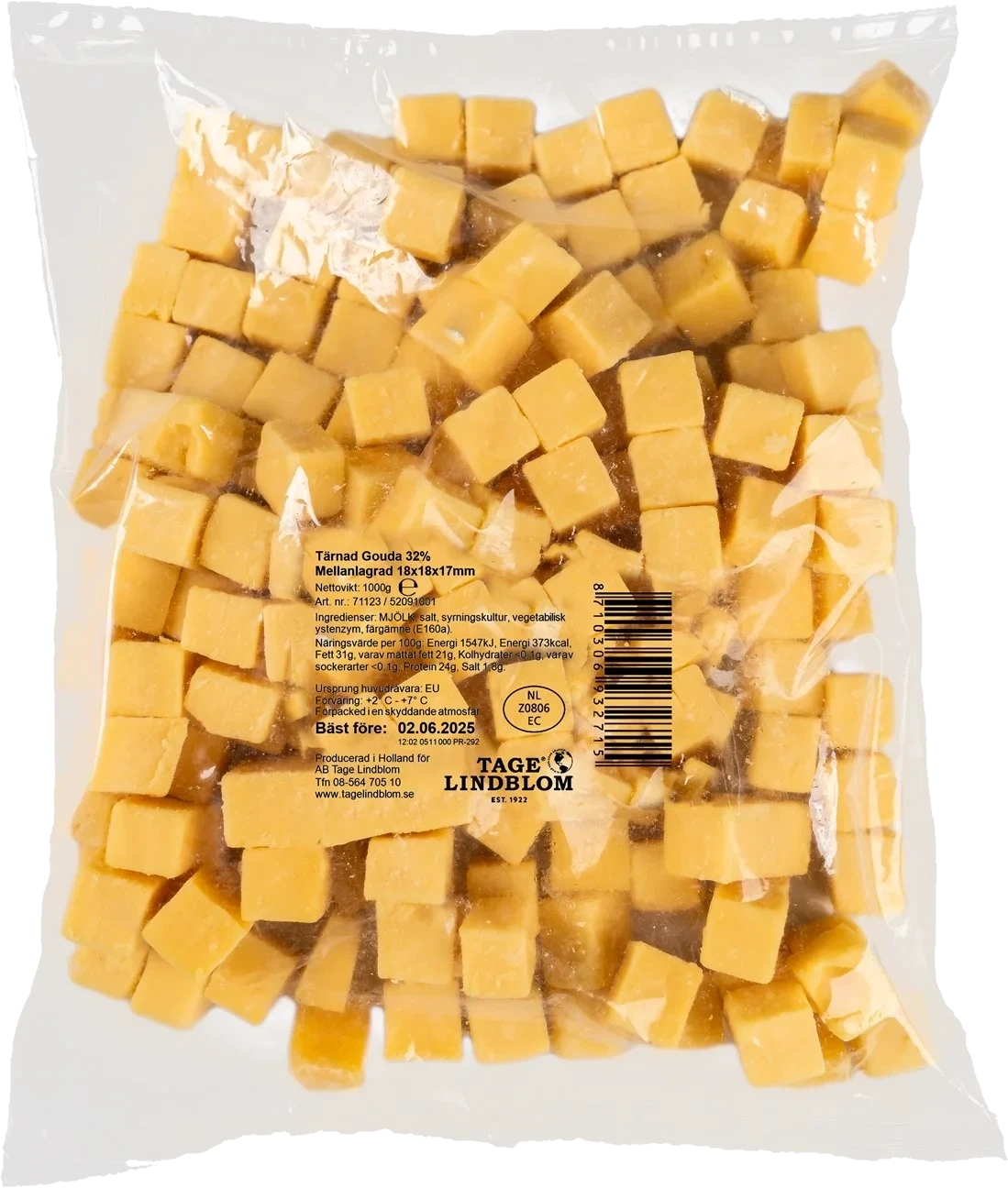 Tärnad Gouda mellanlagrad 18x18x17m
