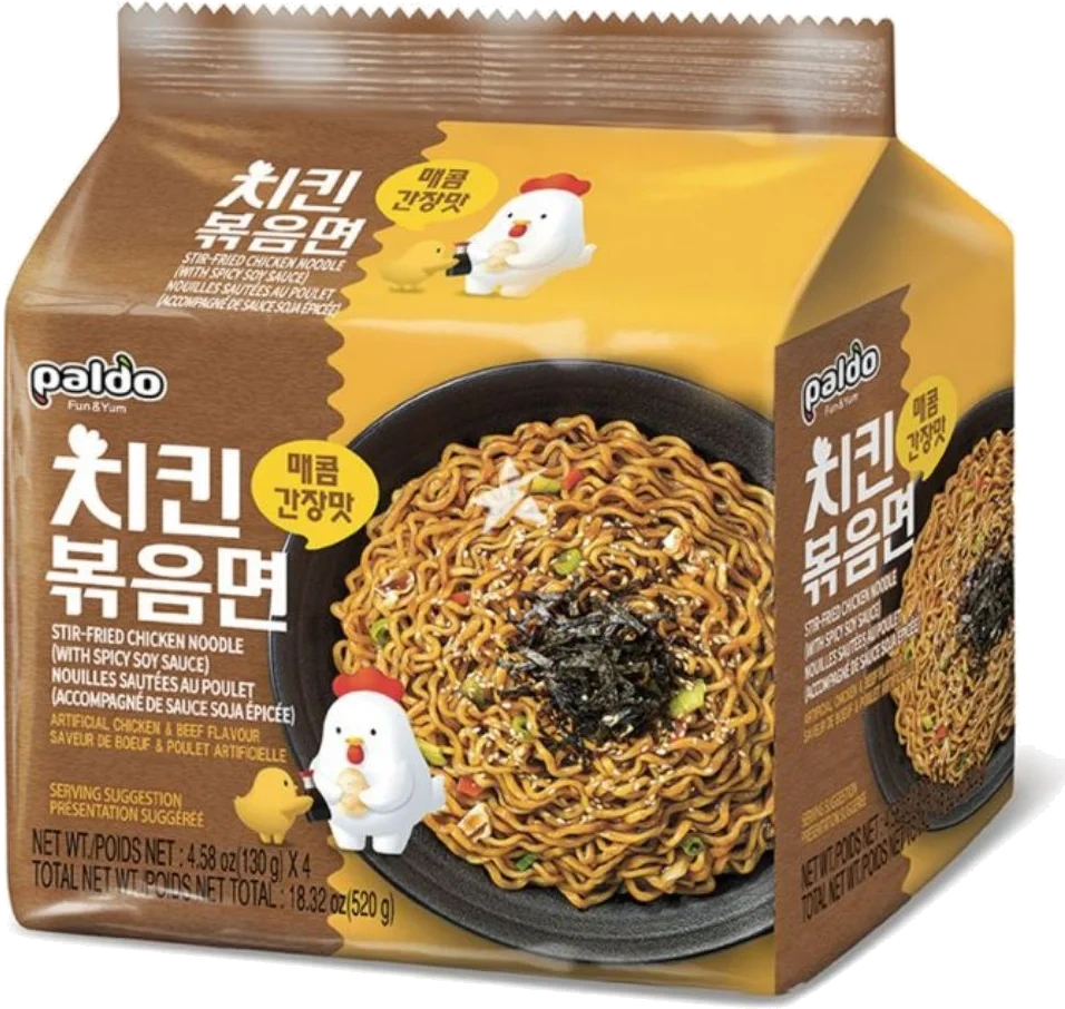 Paldo Stir Fry Chicken Nudler 4-pack 520g