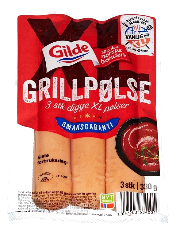 Xl grillpølse  330g