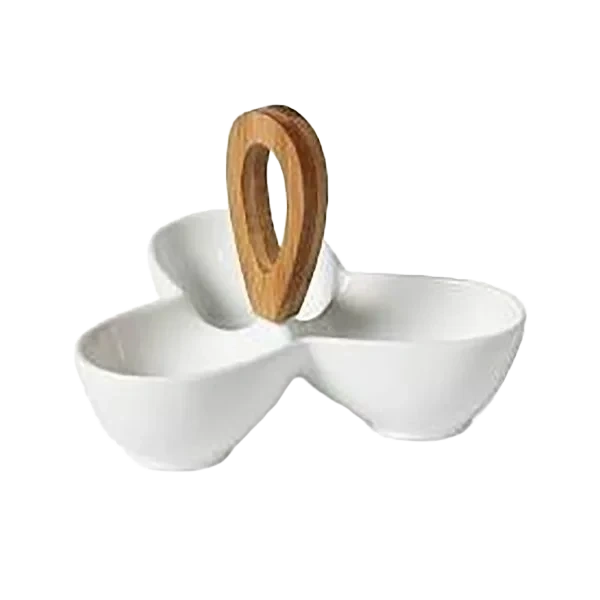 Snacksskål m/Bambus Håndtak