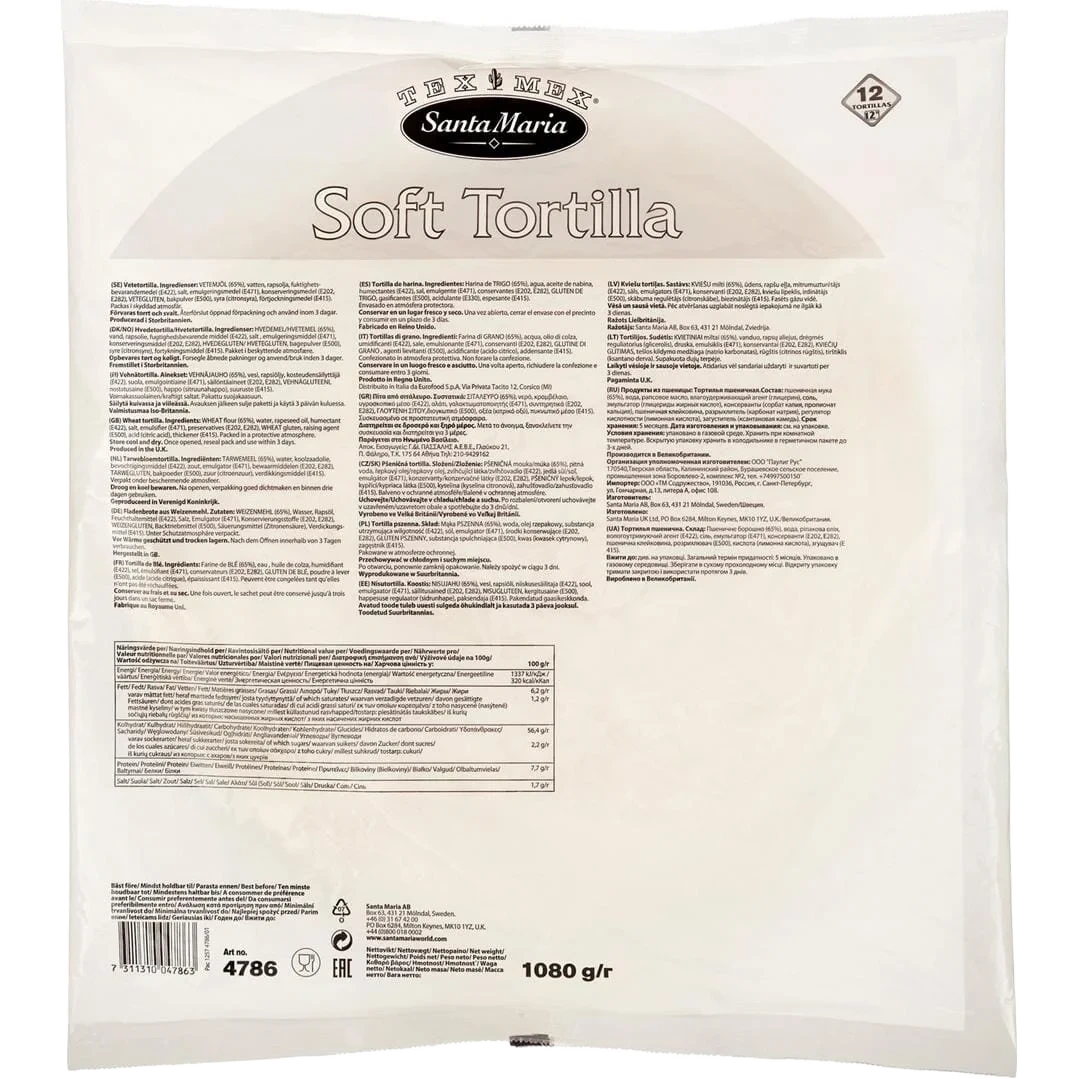 Tortilla 12 6x12stk 6x1080g